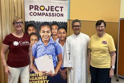 Kirsten Sayers With Fr Hien Vu And Her Mother Coral Classon Following A Project Compassion Talk Delivered During Mass On The 15Th Of March In Mernda Photo Credit Caritas Australia