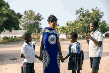 Irene With Her Children In DRC