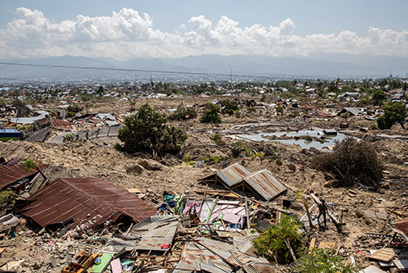 Area Damages Indonesia Earthquake And Tsunami