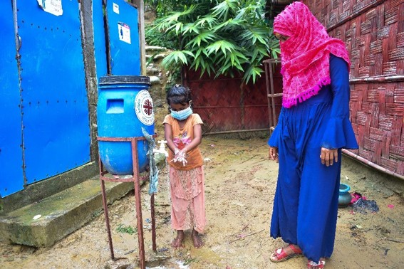 Woman And Girl Practising Good Hygiene