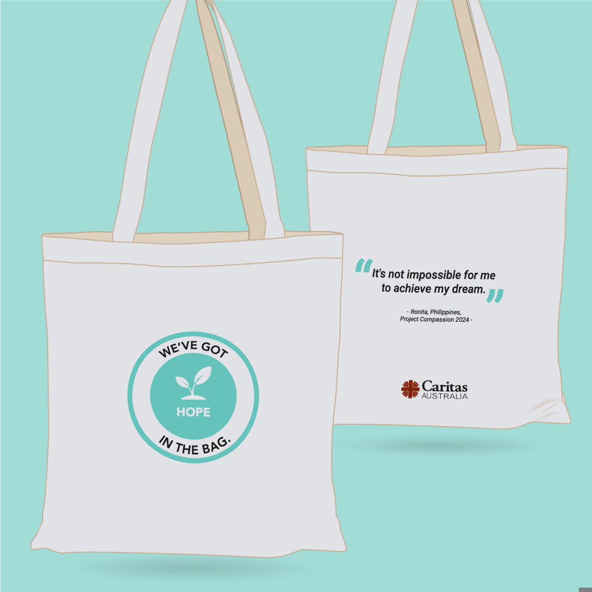 Tote Bag Product Tiles Hope Both Sides