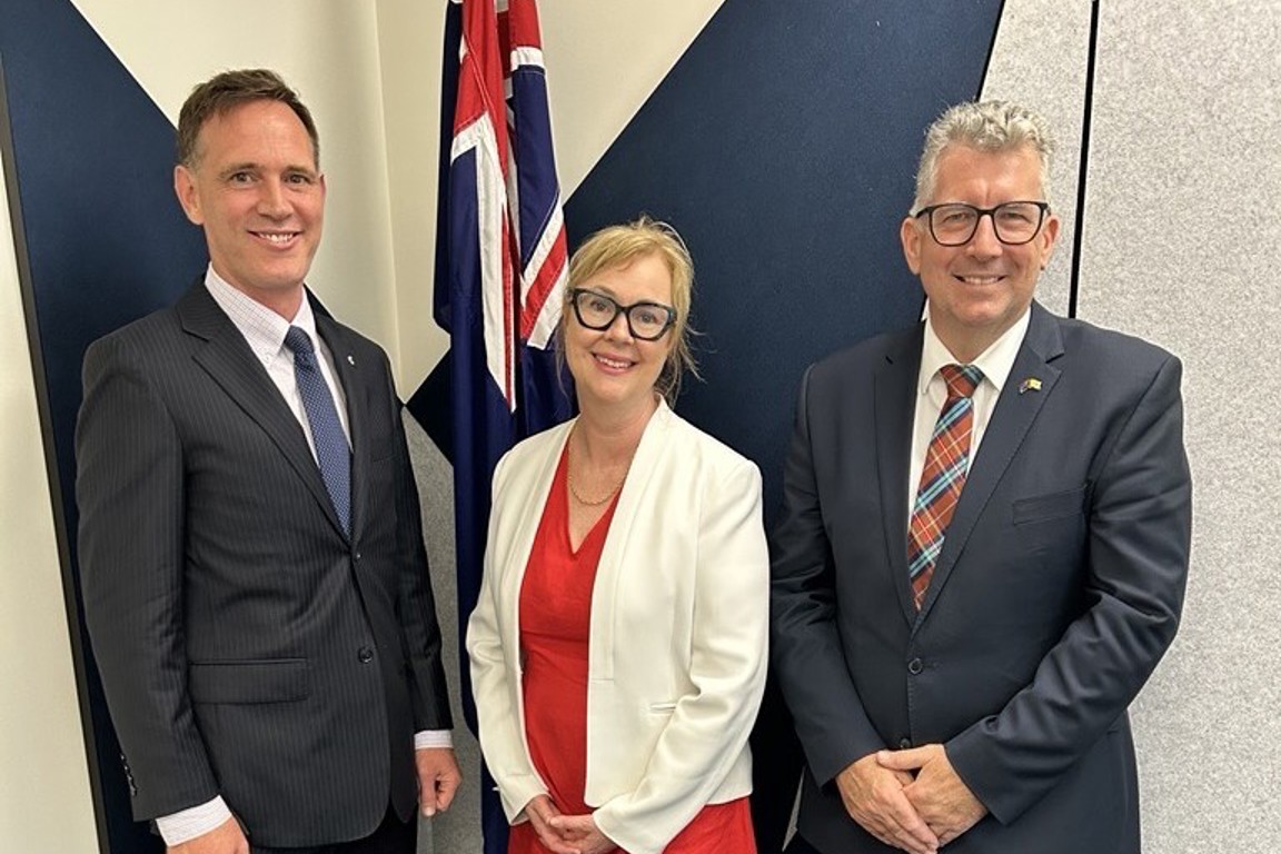 Damian Spruce, Kirsten Sayers, and the Hon. Keith Pitt. Photo credit: Caritas Australia.