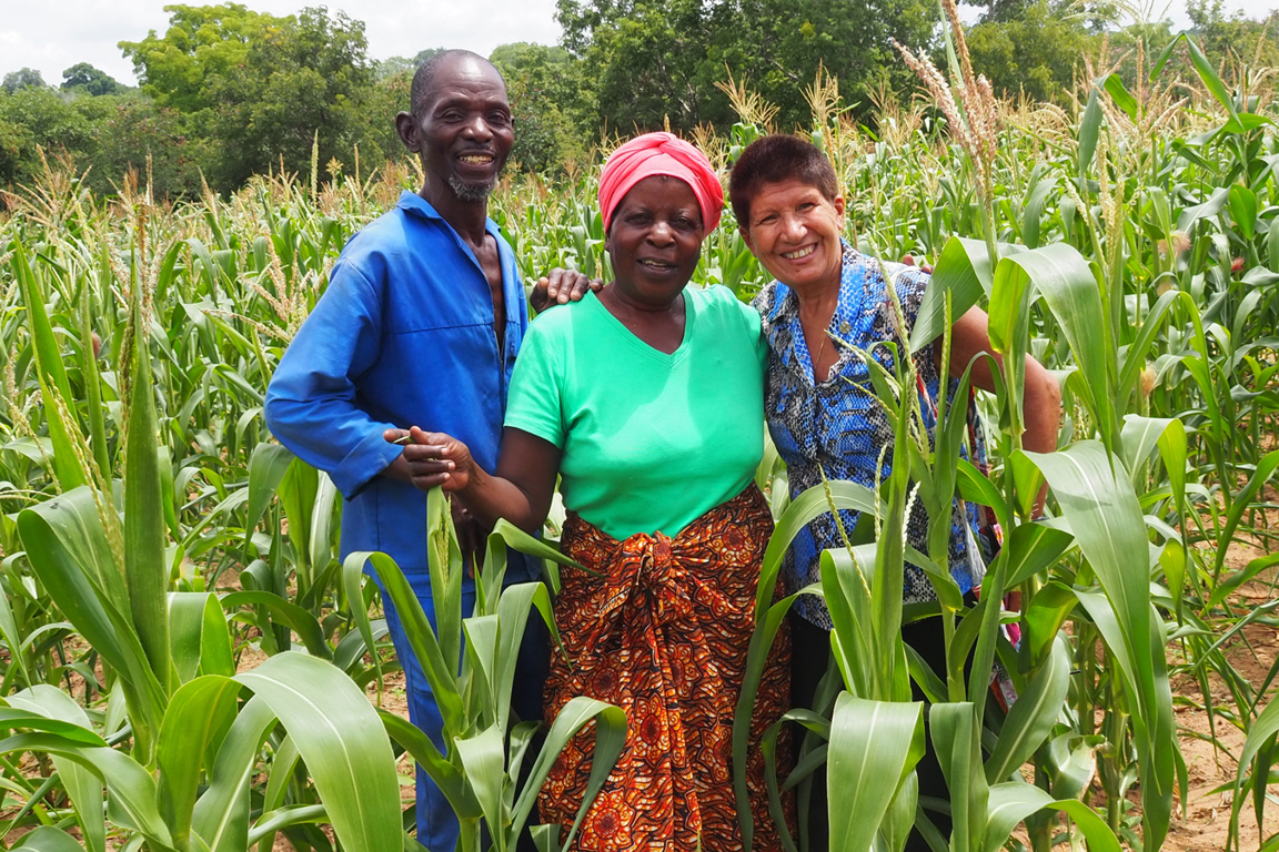 Priscilla And Her Husband Charles With Sister Ivy On Their Farm In Zimbabwe