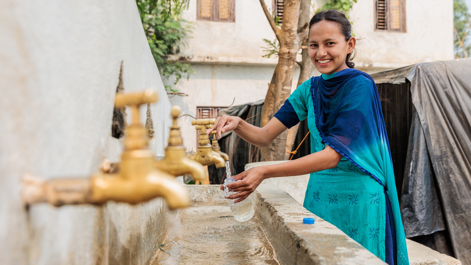 Laxmi With Water Taps At School