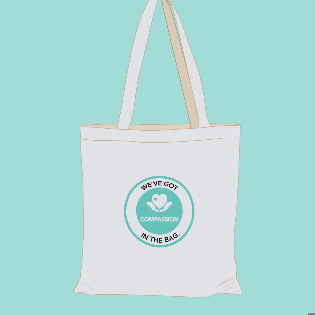 Tote Bag Product Tiles Compassion Front