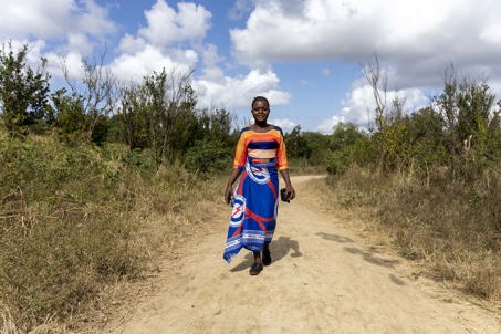 Memory Walking In Her Village