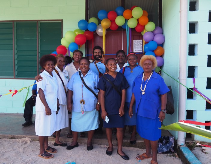 Matron Florence Copland With Staff From Lemakot Health Centre At A Reopening Ceremony Following The Completion Of A New Roof Photo Credit Caritas Australia