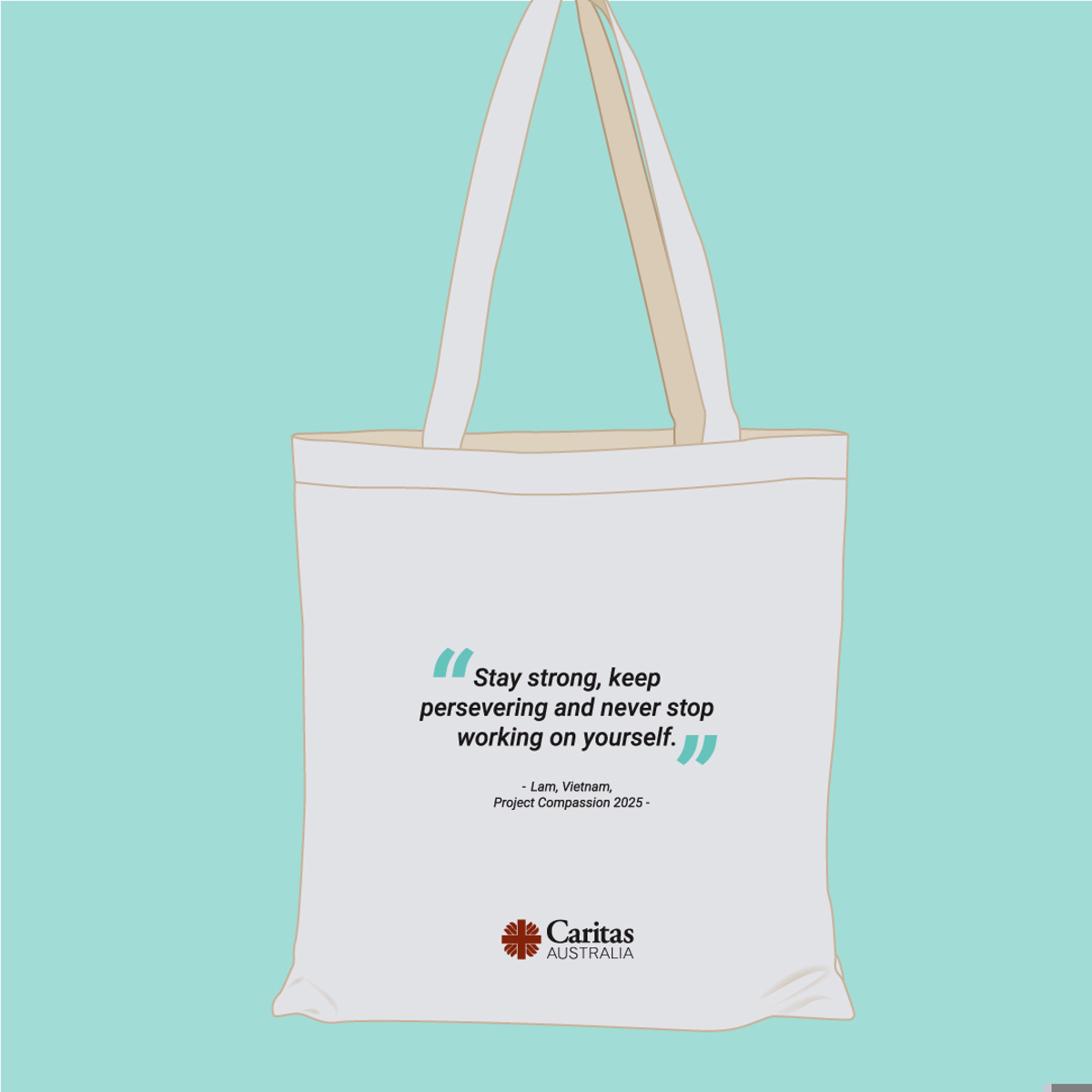 Tote Bag Product Tiles Courage Back