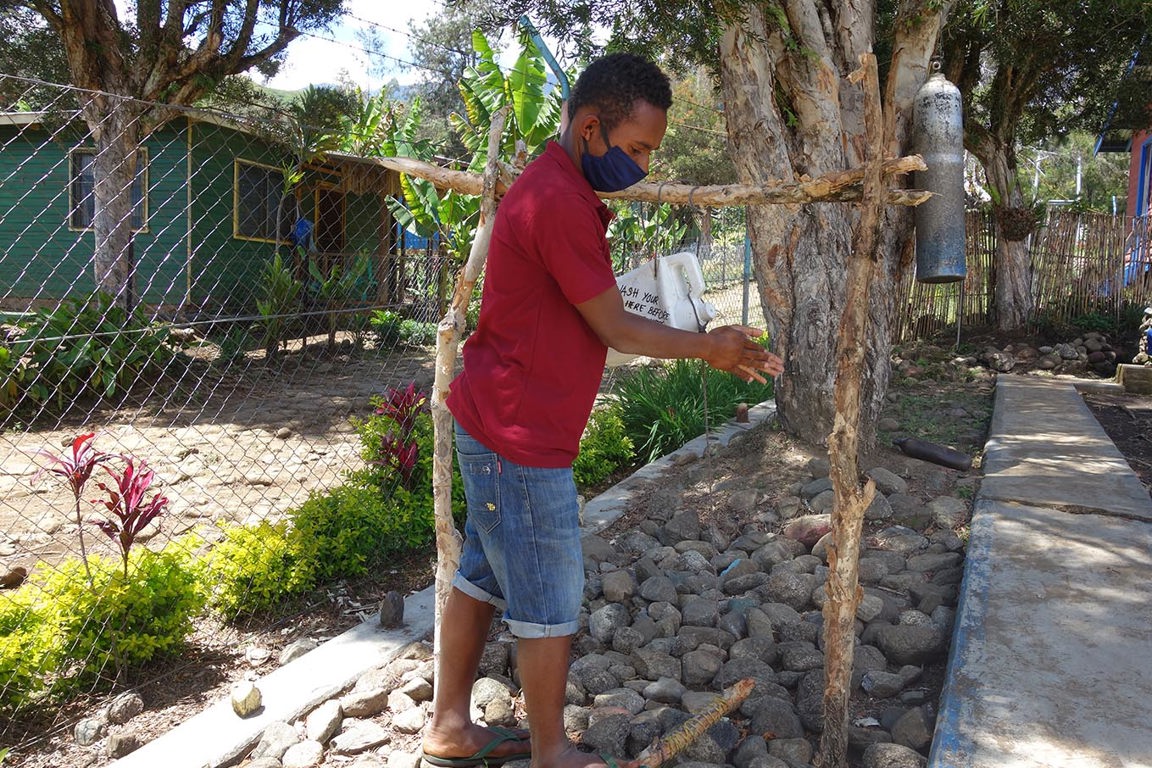 Student Washing Hands In PNG