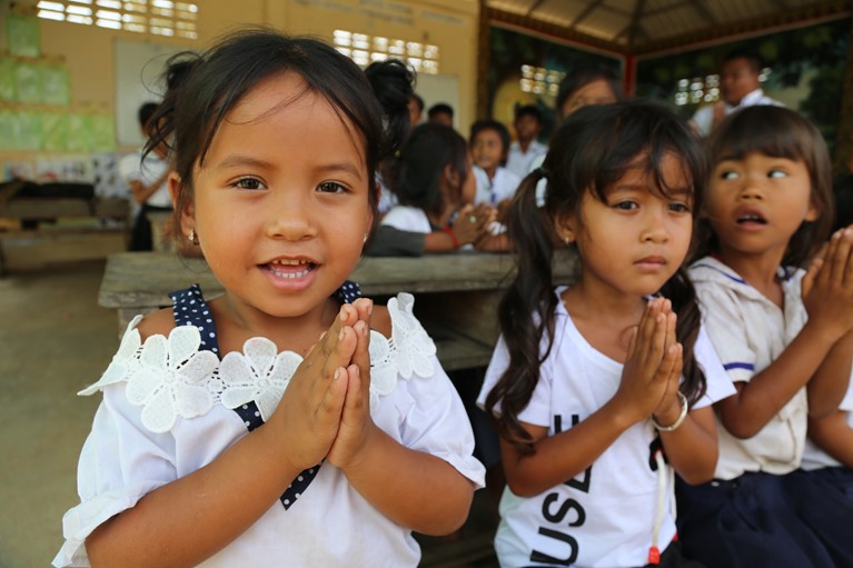 School children in Cambodia, 2020. Photo credit: Nicole Clements/Caritas Australia.