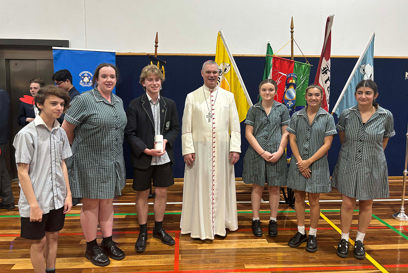 Archbishop Comensoli With Students From St Mary's College St Kilda At The Melbourne Project Compassion 2024 Launch Photo Credit Catholic Archdiocese