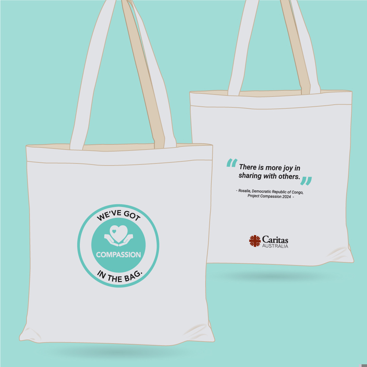 Tote Bag Product Tiles Compassion Both Sides