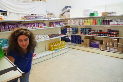 Christine Abboud Senior Social Worker At Caritas Lebanon Working At A Household Essentials Distribution Marketplace In Beirut Photo Credit Caritas Australia