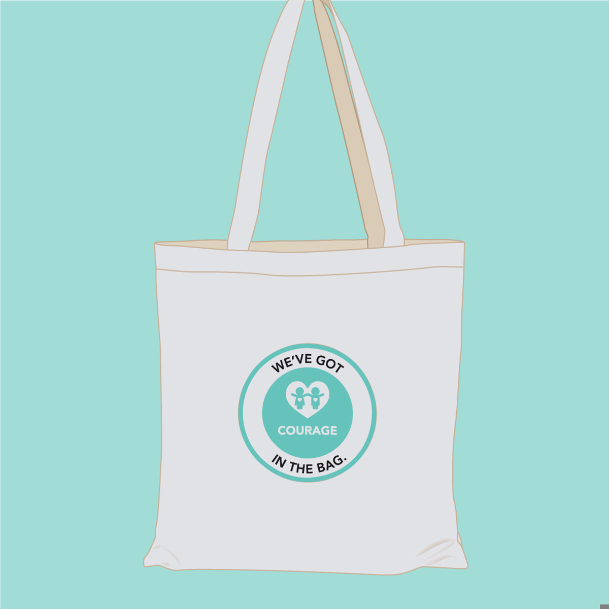 Tote Bag Product Tiles Courage Front