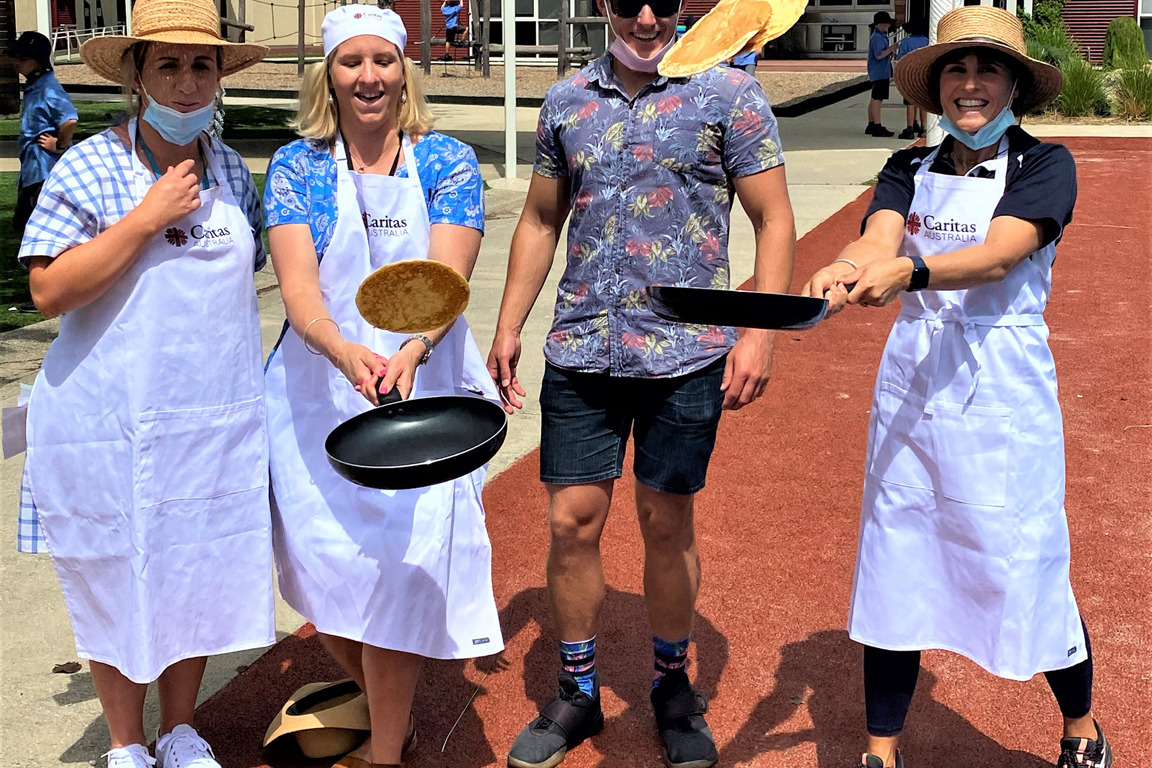 Wodonga St Monica's Teachers Flip Pancakes