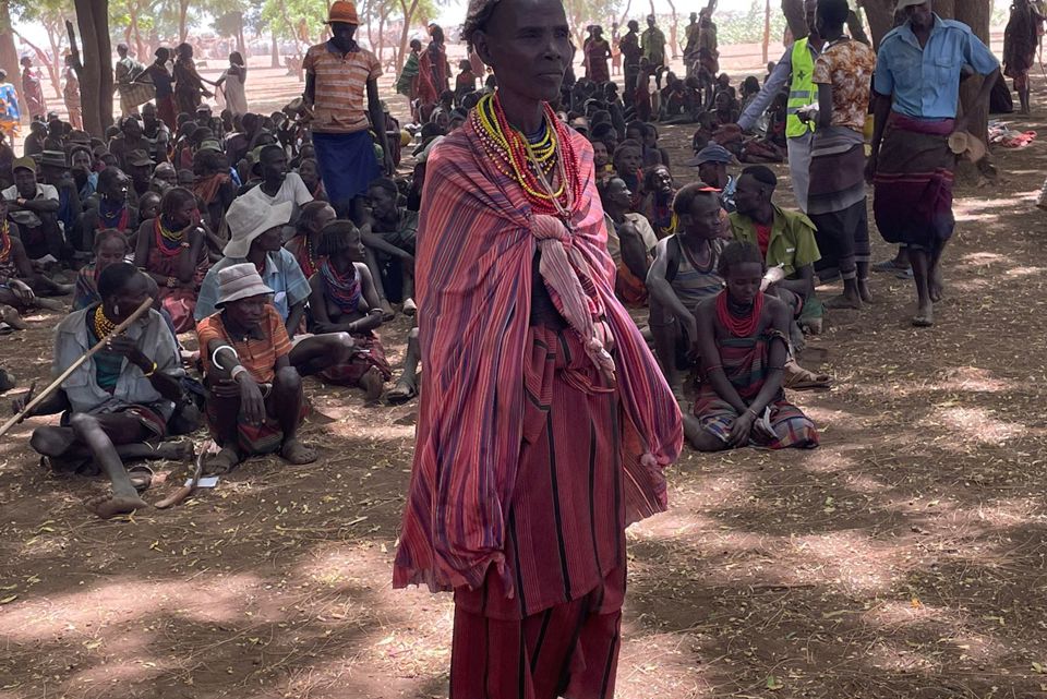 Community Members Near The Omo River Shelter Underneath Trees. Photo Jessica Stone Caritas Australia