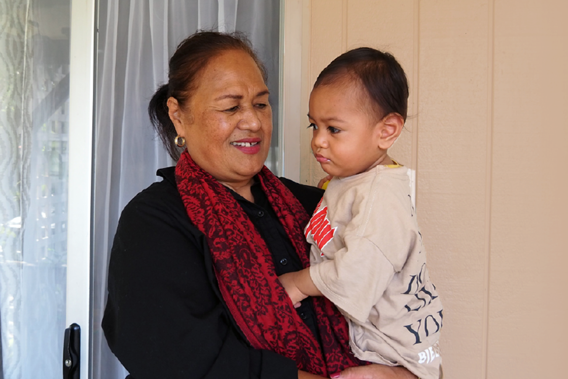 Tupou And Grandson In Tonga