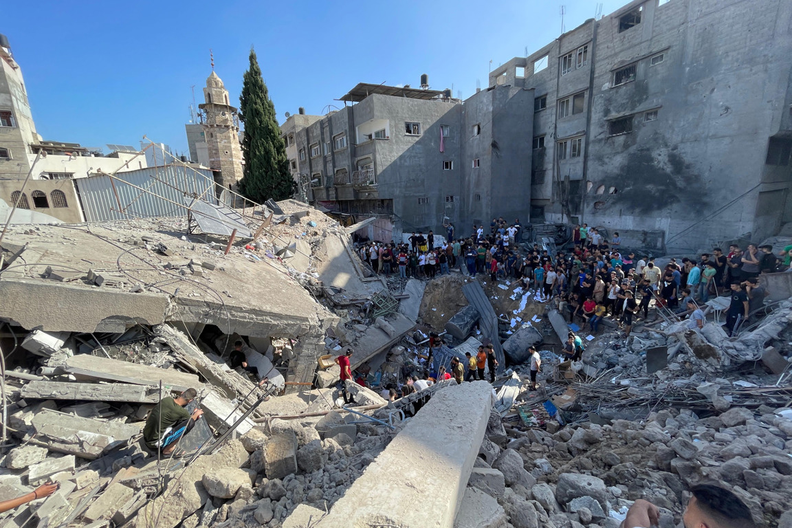 Remnants Of A Collapsed Church Following An Airstrike Caritas Jerusalem