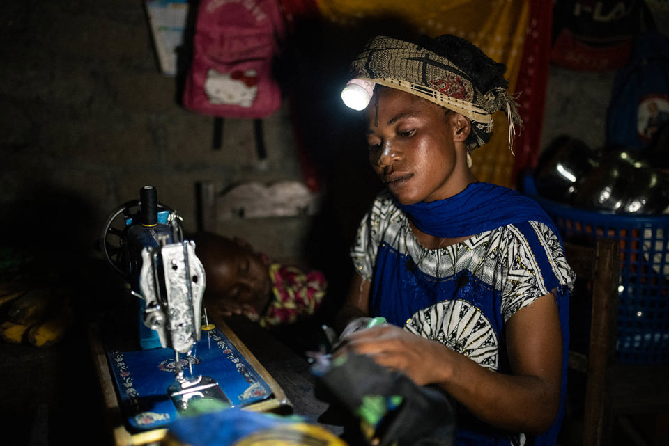 Irene Sewing At Night