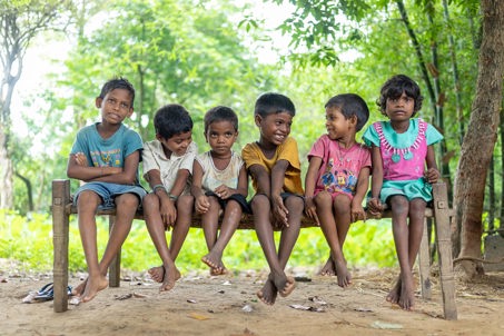 Children In A Village In India